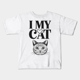 I Love My British Longhair Cat Ears Cat Breed Kids T-Shirt